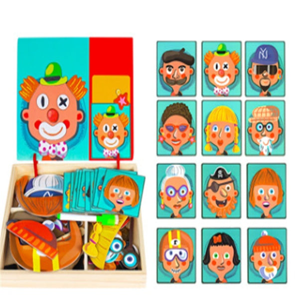 Wooden Magnetic Puzzle Toys Children Writing Drawing Board Learning Education Toys For Kids