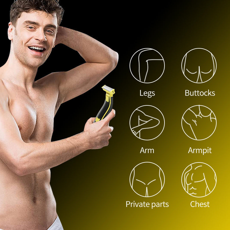 Amazon Hot Men's Body Hair Device Electric Shaver Chest Hair Leg Hair Shaver Men's Pogonotomy Shaver