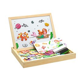Wooden Magnetic Puzzle Toys Children Writing Drawing Board Learning Education Toys For Kids