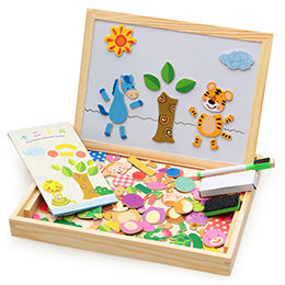 Wooden Magnetic Puzzle Toys Children Writing Drawing Board Learning Education Toys For Kids