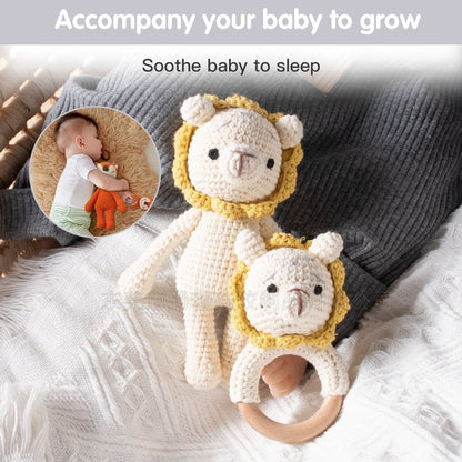 Handmade Doll Set Animal Crochet Rattle Baby Biteable Comfort Toy