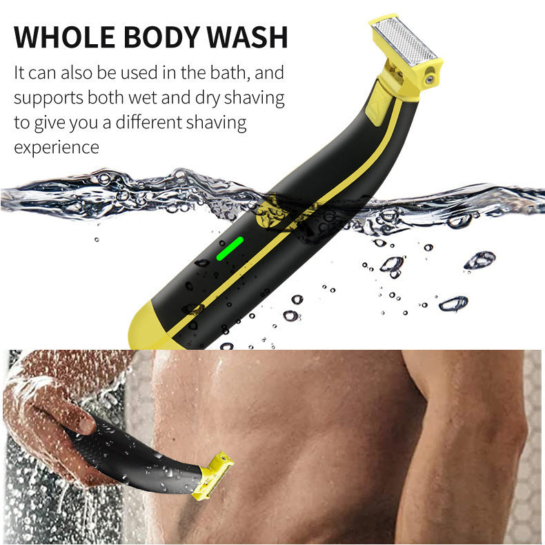 Amazon Hot Men's Body Hair Device Electric Shaver Chest Hair Leg Hair Shaver Men's Pogonotomy Shaver